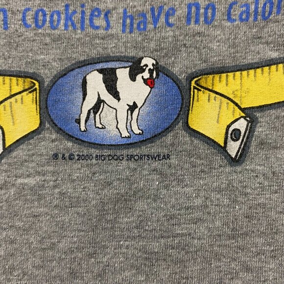 Vintage Y2K Big Dogs Diet Rules T Shirt Men's Size Small / Medium Gray Cotton - Picture 7 of 13